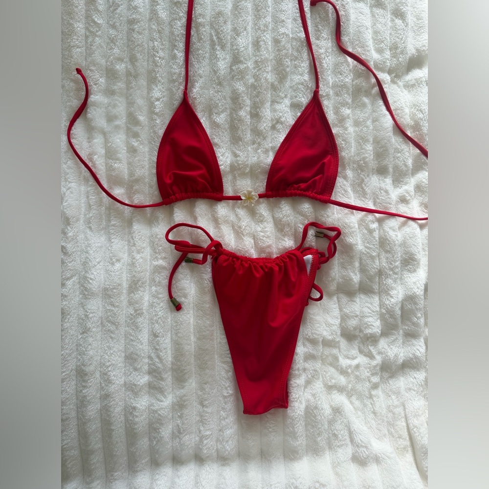 Red Triangle Bikini Set